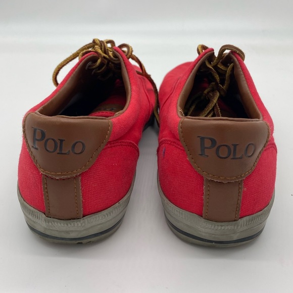 Polo Red Canvas Sneakers With Leather Laces - Picture 3 of 10